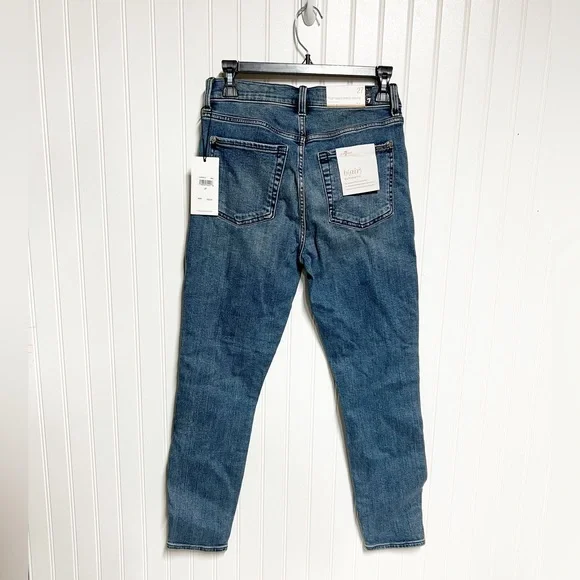 NWT 7 FOR ALL MANKIND B(air) High-waist Ankle Skinny Jeans 27 Glitter - Picture 12 of 13